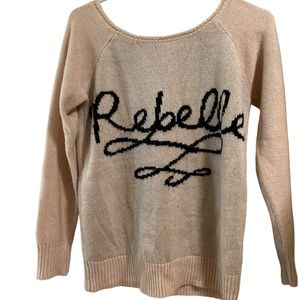 Rebellious One REBELLE Rebel Retro Women’s XS Tan Knit Sweater Macy’s